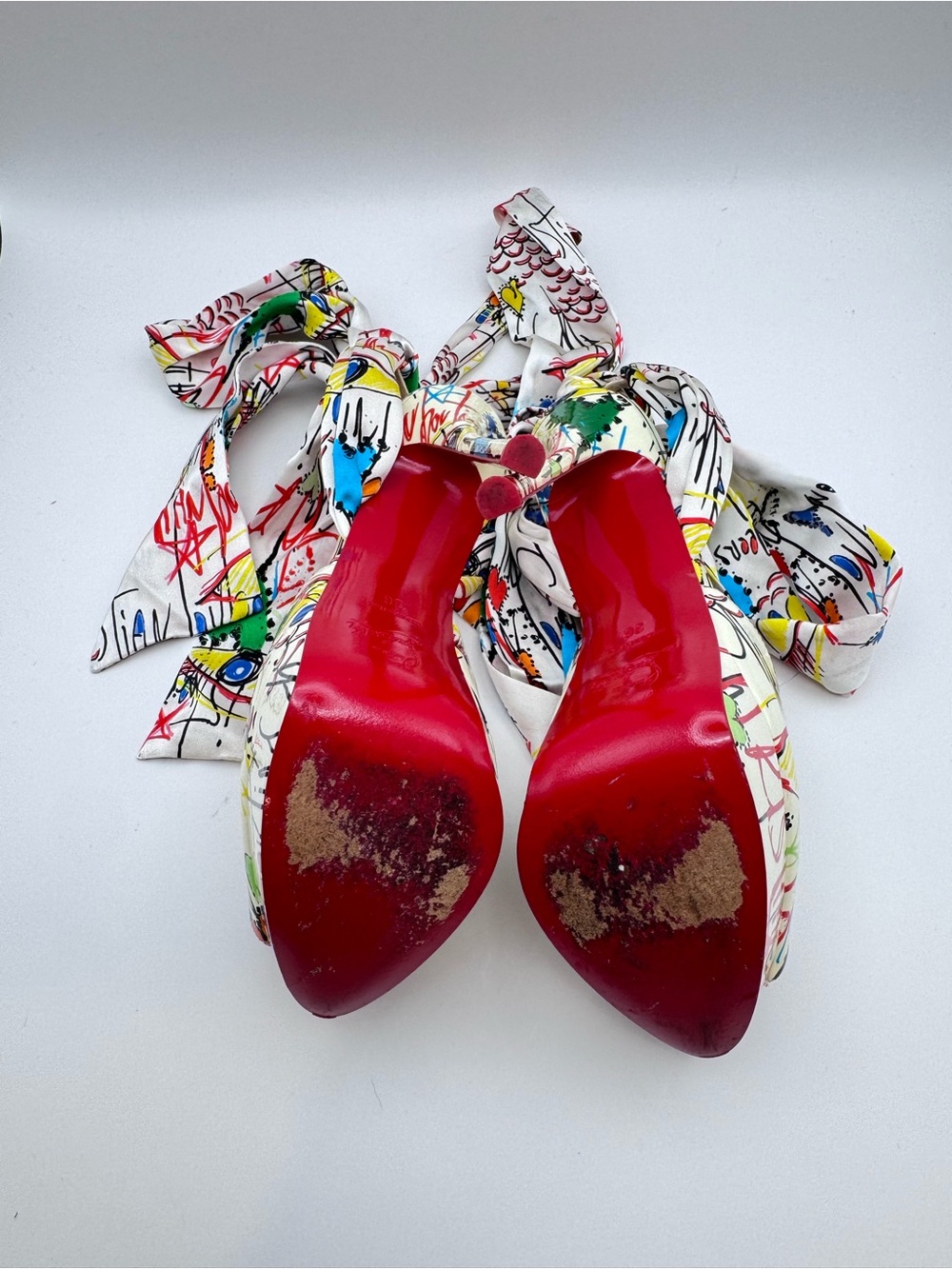 Christian Louboutin Jersey Loubitag Platform Bow Heels Pumps EU 36 - Picture 11 of 12
